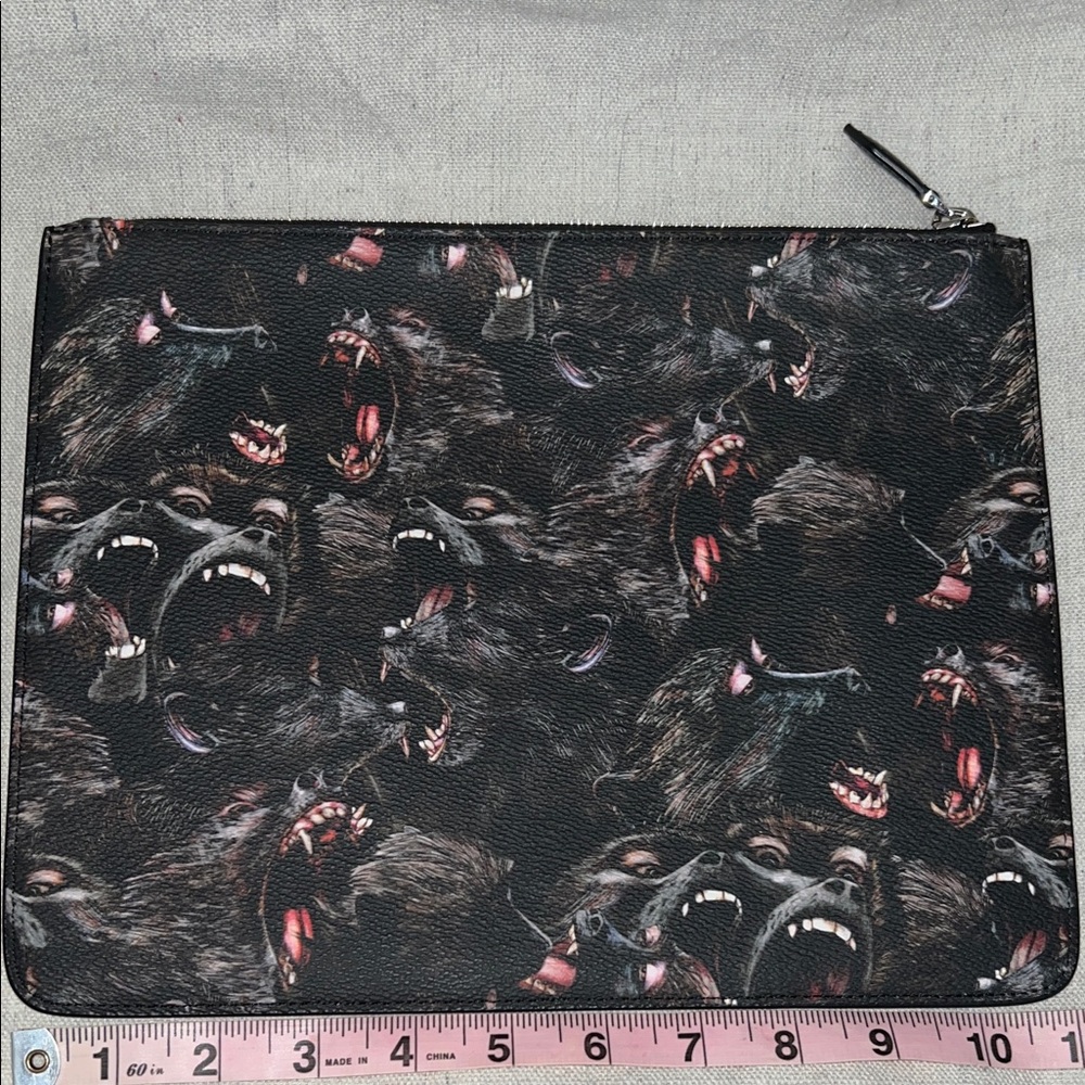 Givenchy Coated Canvas All Over Monkey Brother Large Zip Pouch - Picture 4 of 10